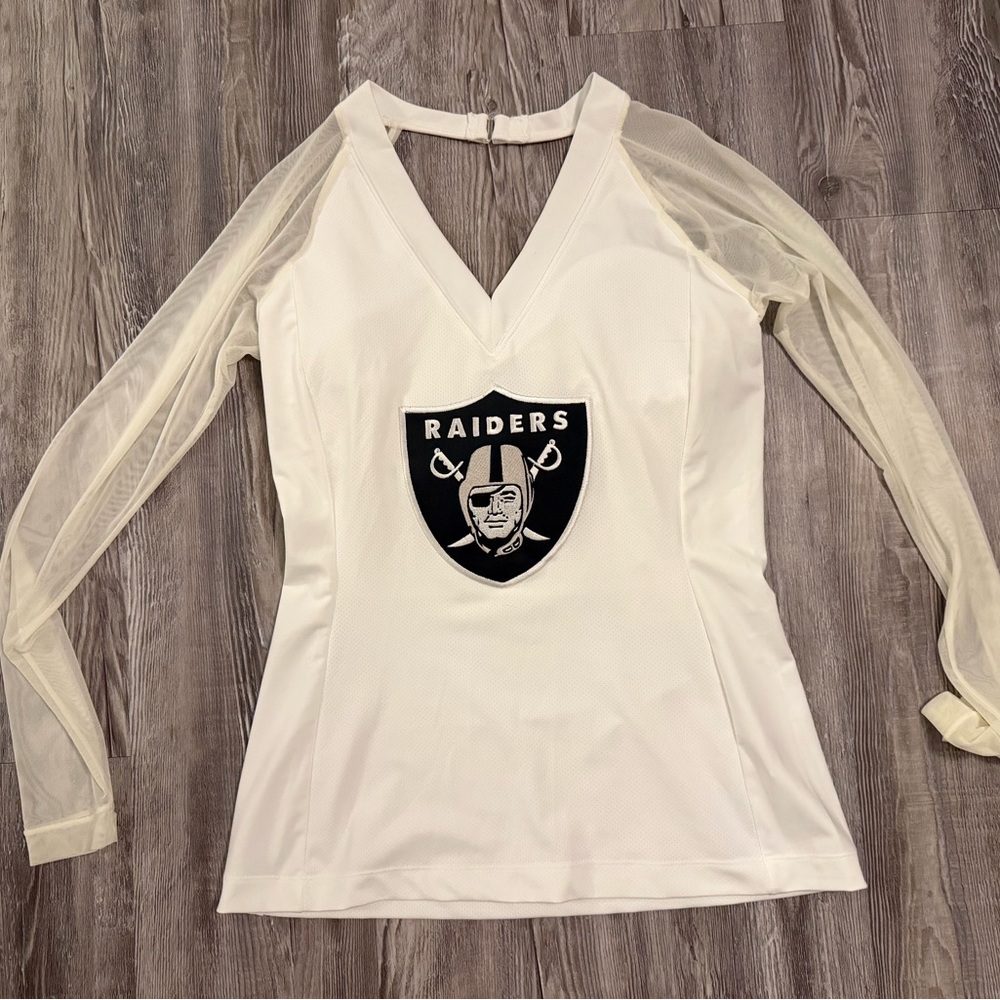 Boutique style open back Las Vegas Raiders shirt